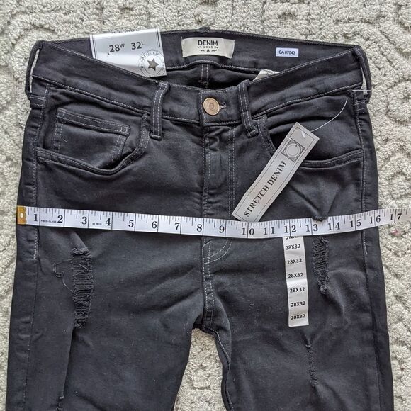 NWT DENIM GOLD black high rise distressed jeans size 28x32 - Picture 13 of 13